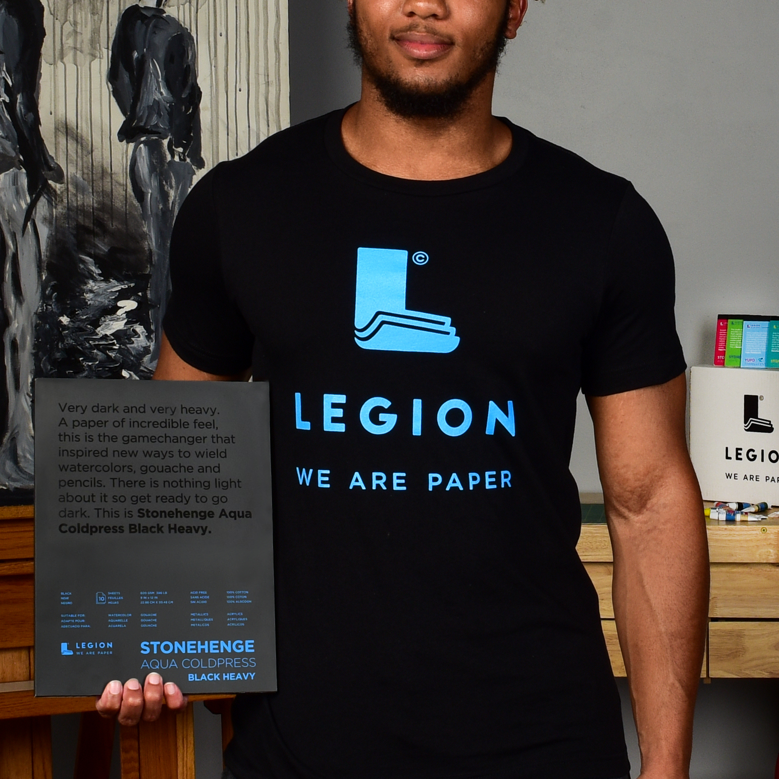 Lifestyle image of someone wearing a Legion t-shirt
